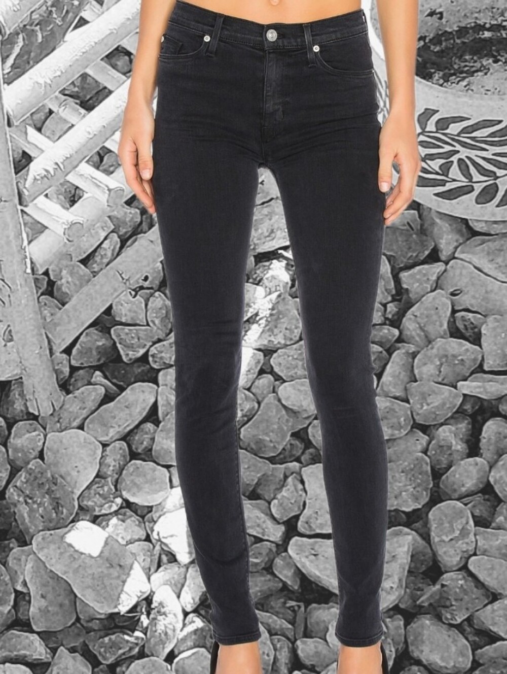 Hudson Jeans 29 Barbara Super Skinny Black Inseam 28.5" Rise 10"